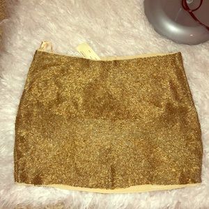Haute Hippie Gold Beaded Mini Skirt